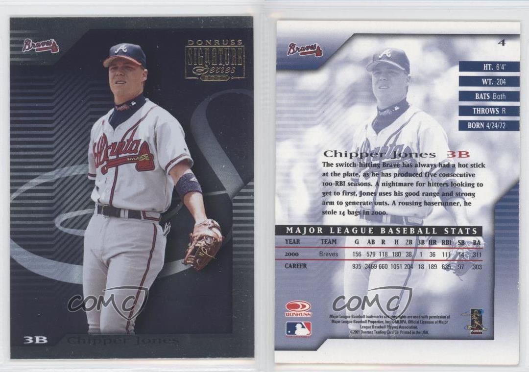 2001 Donruss Signature Series 4 Chipper Jones Atlanta Braves Baseball