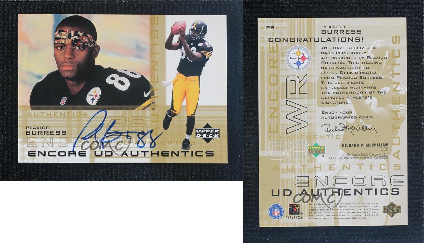 2000 Upper Deck Encore Authentics Plaxico Burress #PB Rookie Auto RC