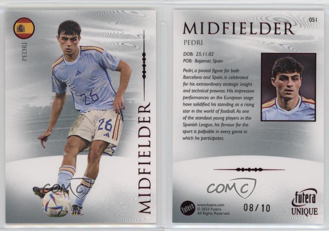 2024 Futera Unique Nostalgia Midfielders Ruby /10 Pedri #051