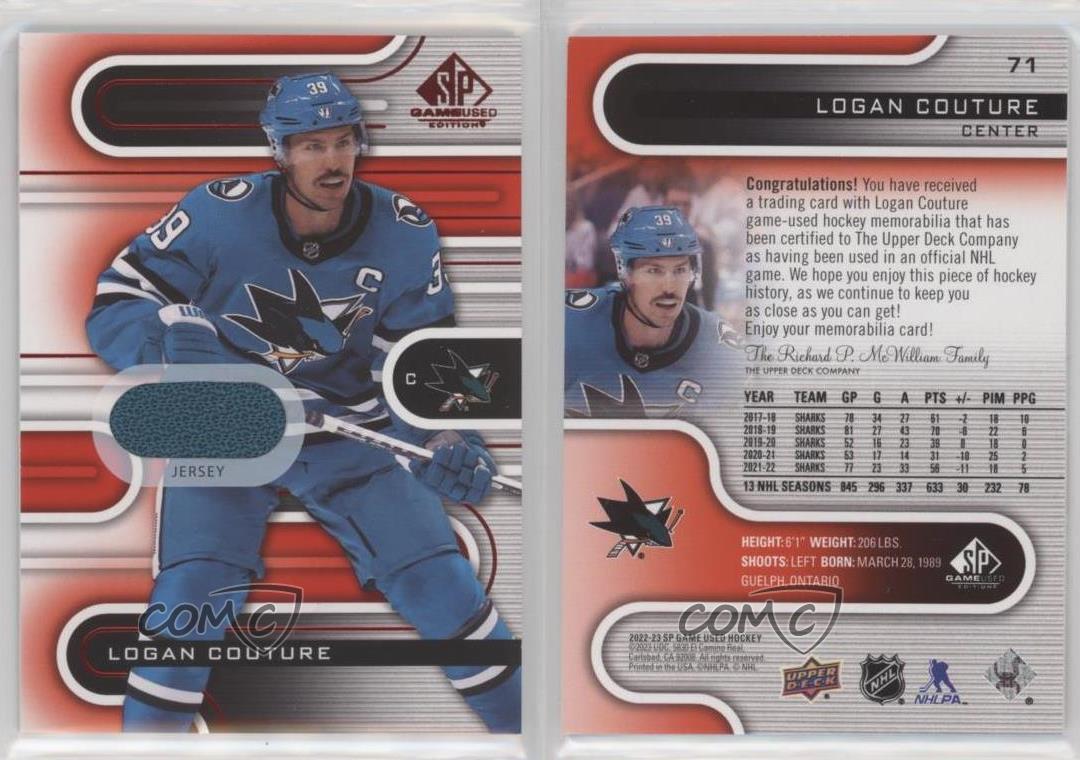 2022-23 Upper Deck SP Game Used Red Jersey Logan Couture #71 - Bild 4 von 4