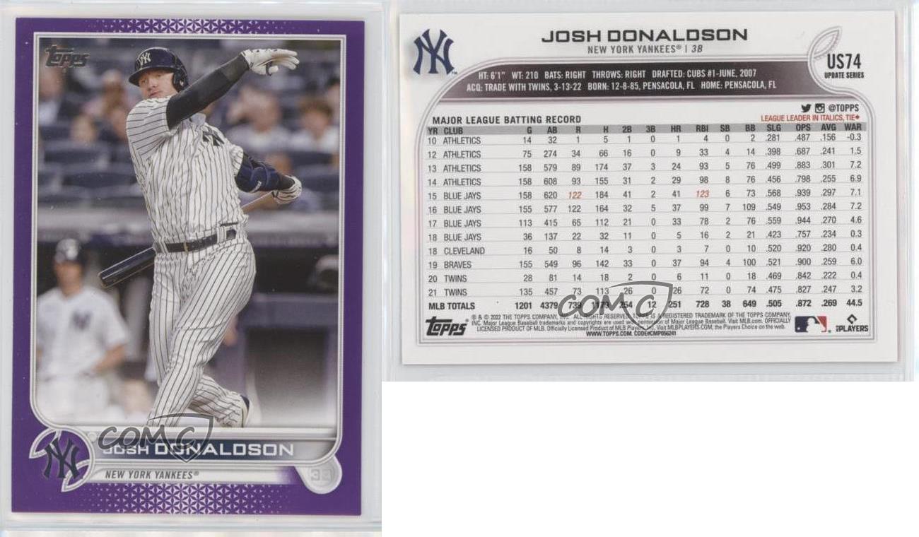 2022 Topps Update Meijer Purple Josh Donaldson #US74 Baseball Card