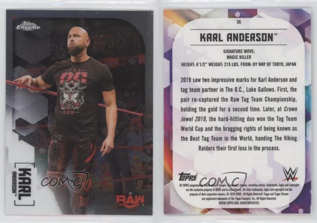 2020 Topps Chrome WWE Sammelkarte #36 Karl Anderson 