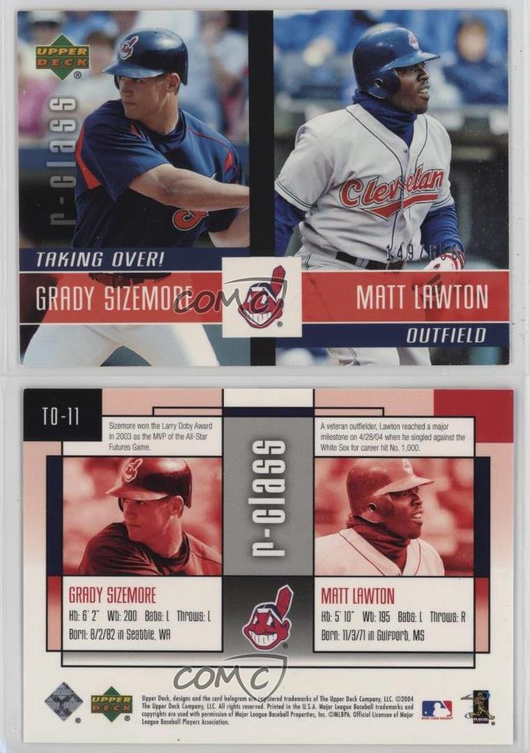 2004 Upper Deck R-Class Taking Over! /650 Grady Sizemore Matt Lawton #TO-11 - Picture 3 of 3