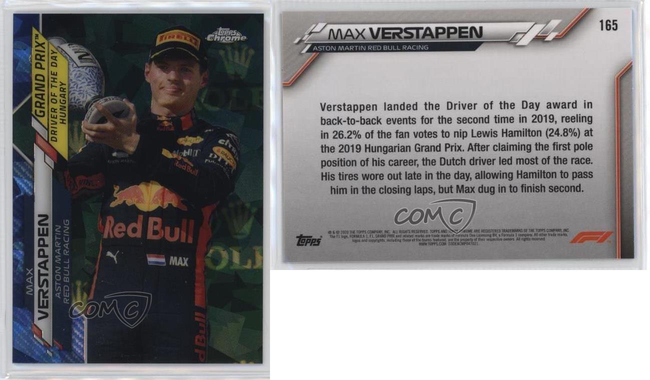 2020 Topps Chrome Sapphire Edition Formula 1 Max Verstappen #165 Rookie RC