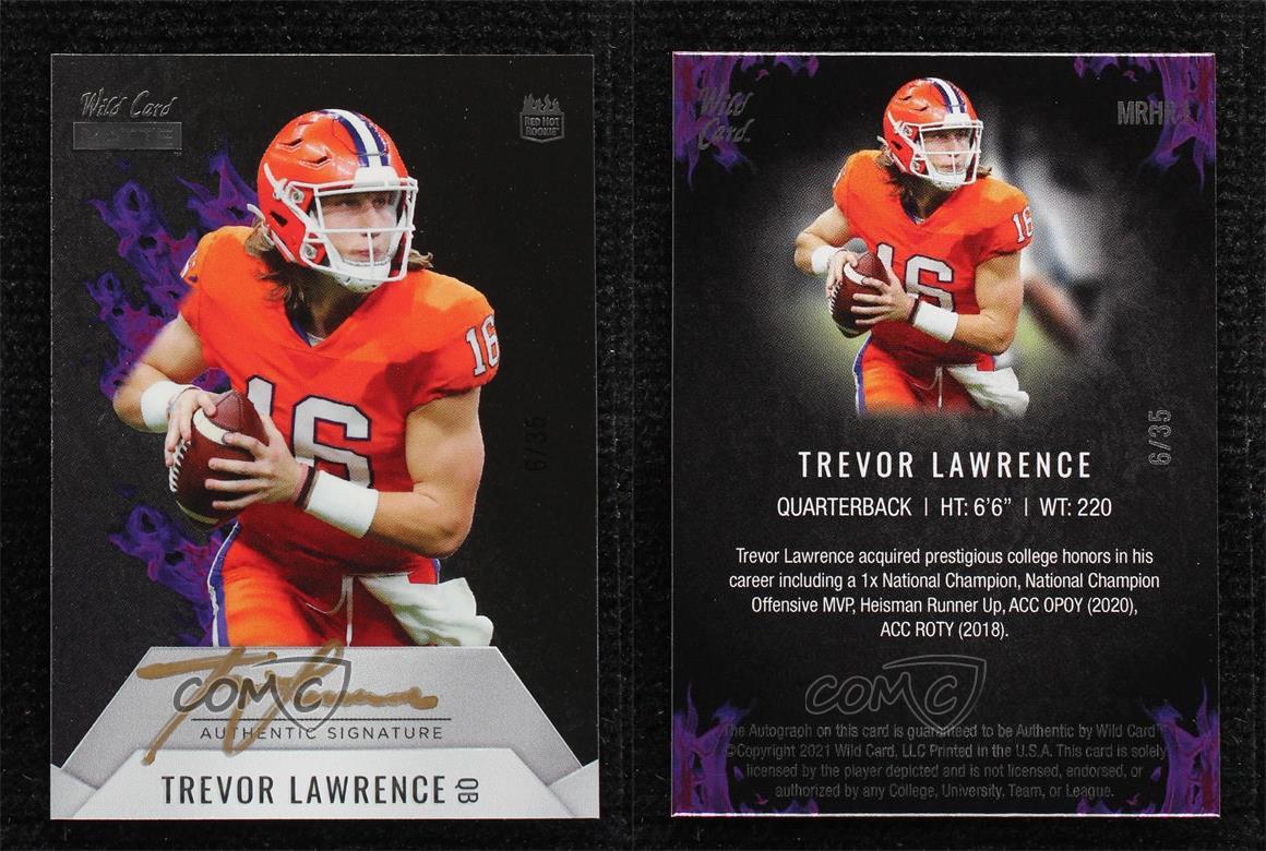 2021 Wild Card Matte Black Trevor Lawrence Rookie Heat Rookie Card