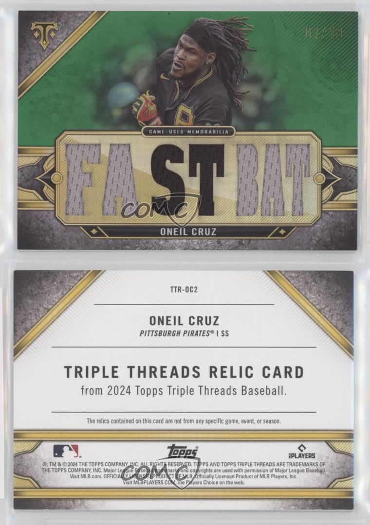 2024 Topps Triple Hilo Triple Hilo Reliquias Esmeralda/18 Oneil Cruz #TTR-OC2 - Imagen 3 de 3