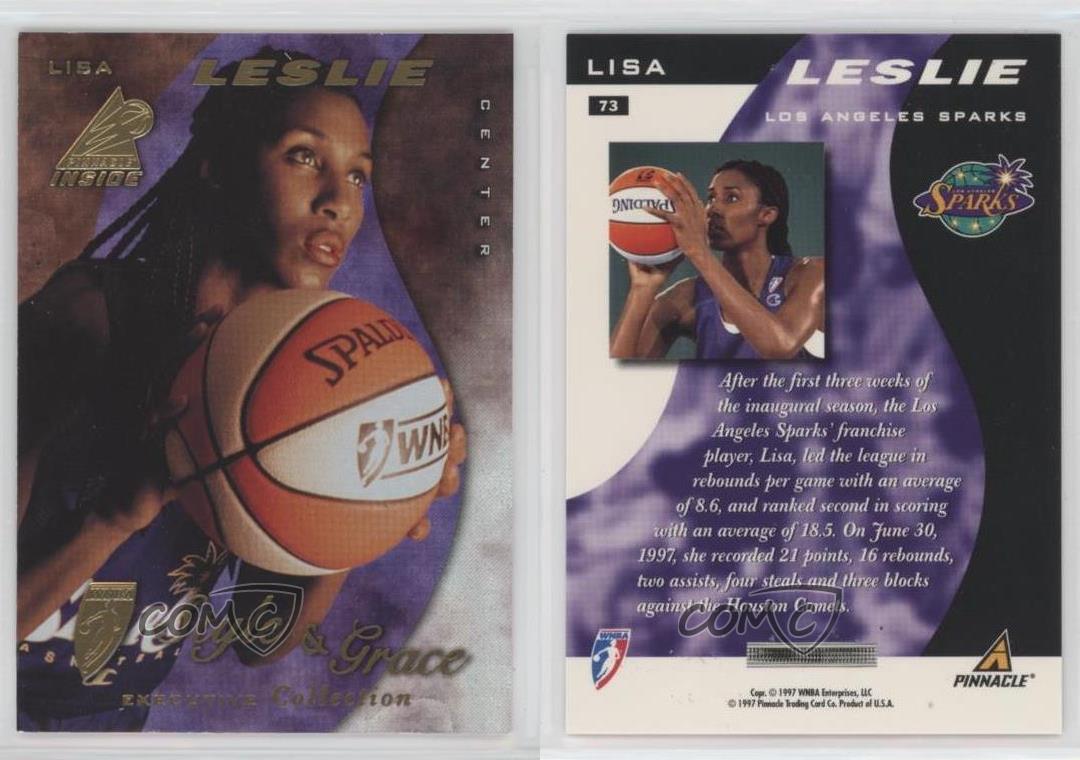 1997 Pinnacle Inside WNBA Executive Collection Lisa Leslie #73 Rookie RC HOF - Picture 3 of 3