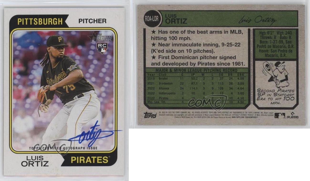 2023 Topps Heritage Luis Ortiz ROA-LOR Rookie Auto RC Real One Autograph-image