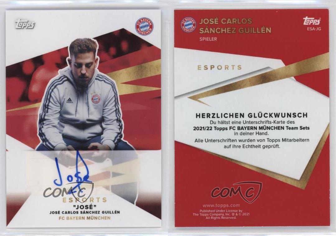 2021 Topps FC Bayern Munchen Team Set eSports Jose Carlos Sanchez Guillen Auto - Picture 3 of 3