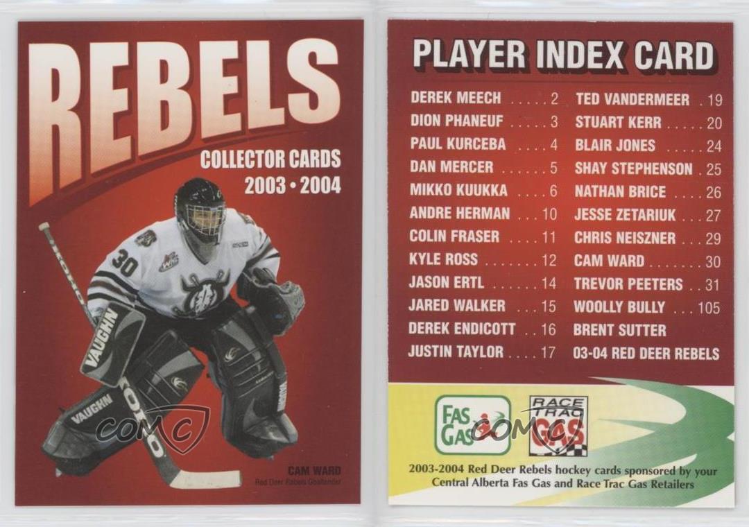 Red Deer Rebels 2003-04 Hockey Card Checklist at