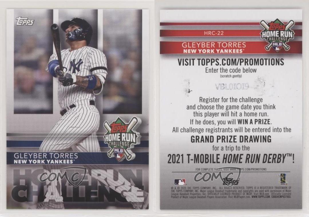 2020 Topps Home Run Challenge Code Cards Scratched Gleyber Torres #HRC-22 |  eBay