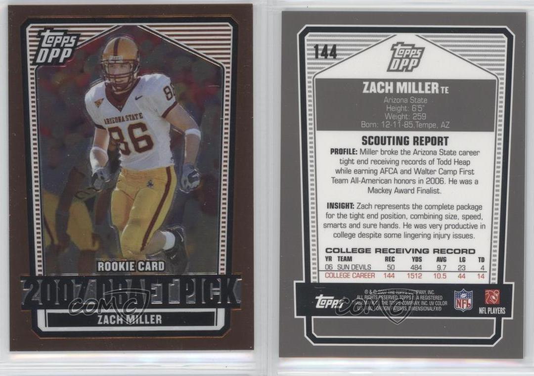 Topps Draft Picks and Prospects (DPP) 2007 cromo bronce Zach Miller novato radiocontrol - Imagen 4 de 4