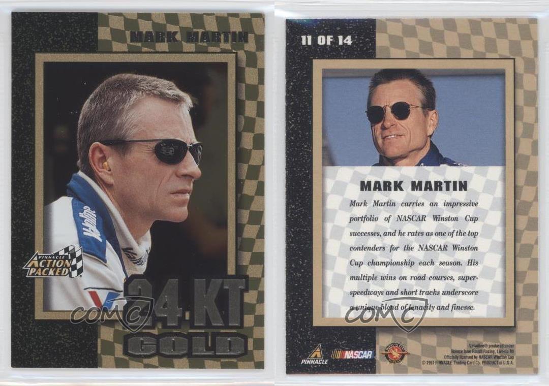1997 Pinnacle Action Packed 24 Karat Gold Mark Martin #11 HOF - Picture 4 of 4