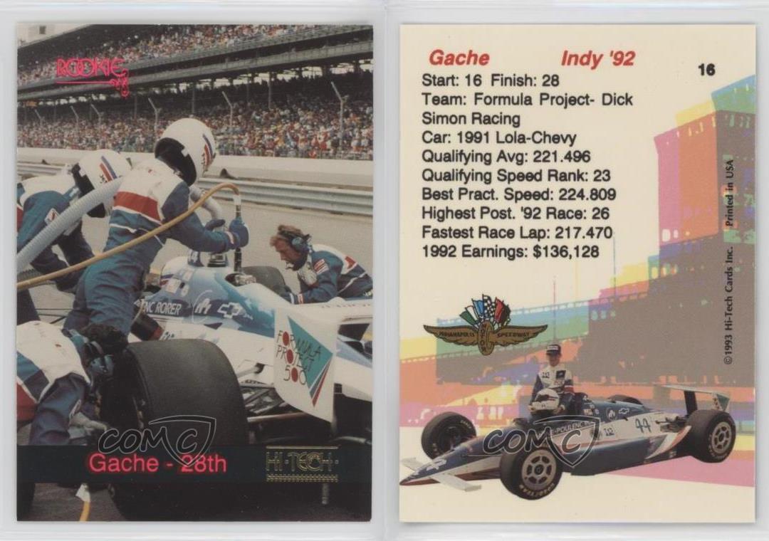 1993 Hi-Tech Indy Philippe Gache #16 | eBay