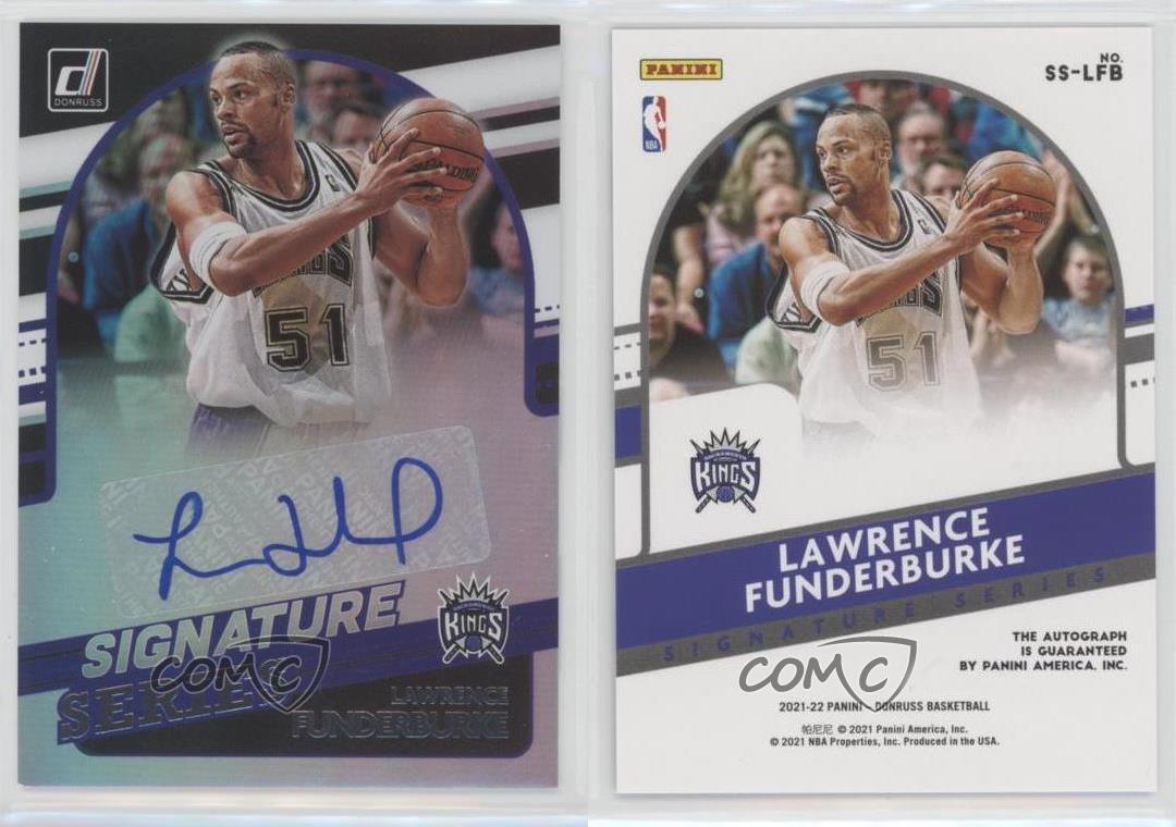 Lawrence Funderburke autographed Basketball card (Sacramento
