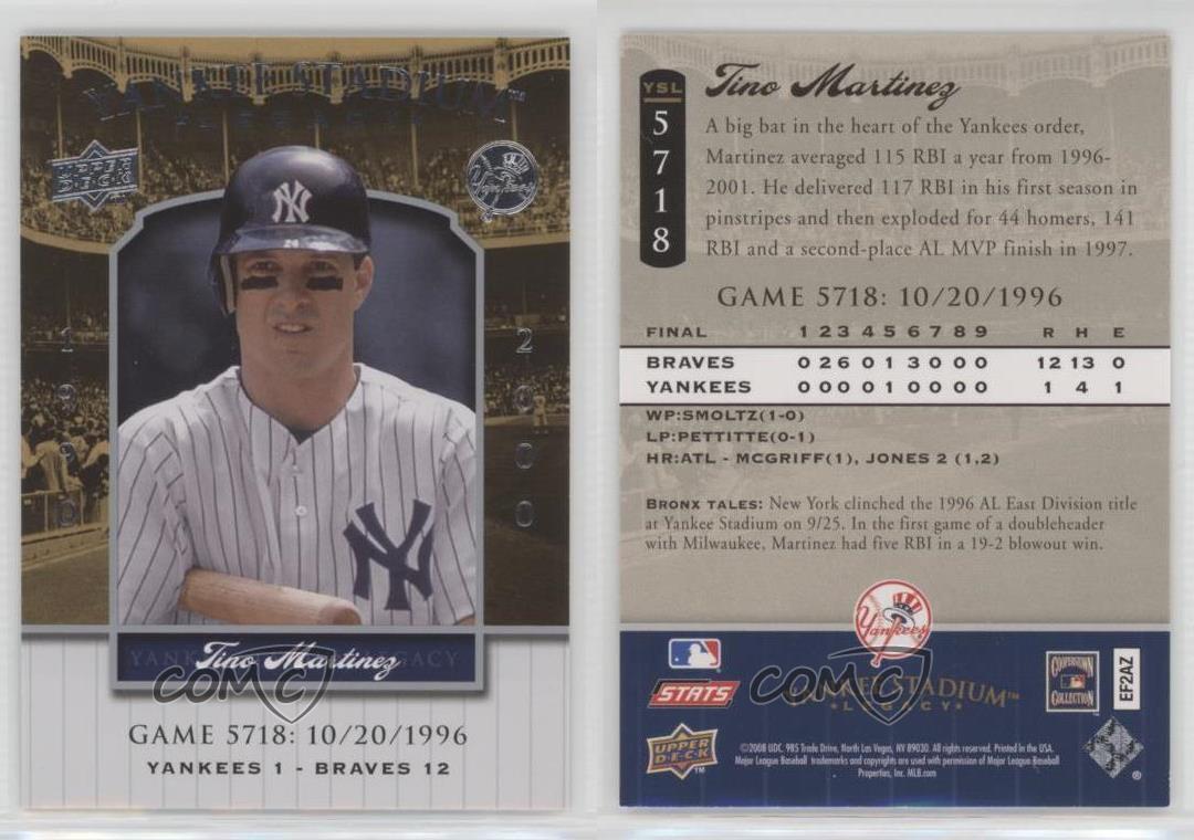 2008 Upper Deck Yankee Stadium Legacy Tino Martinez remise #YSL5718