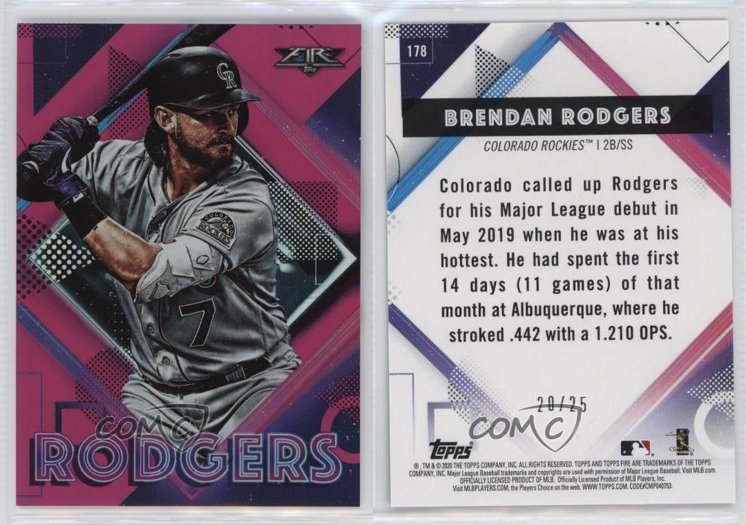 2020 Topps Fire Magenta Parallel Brendan Rodgers #178 /25