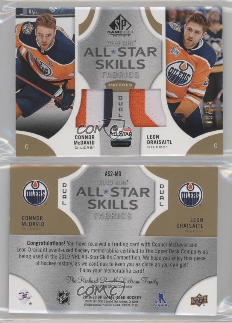 2019-20 UD SP Game Used Leon Draisaitl All Star Skills Fabric Jersey Oilers