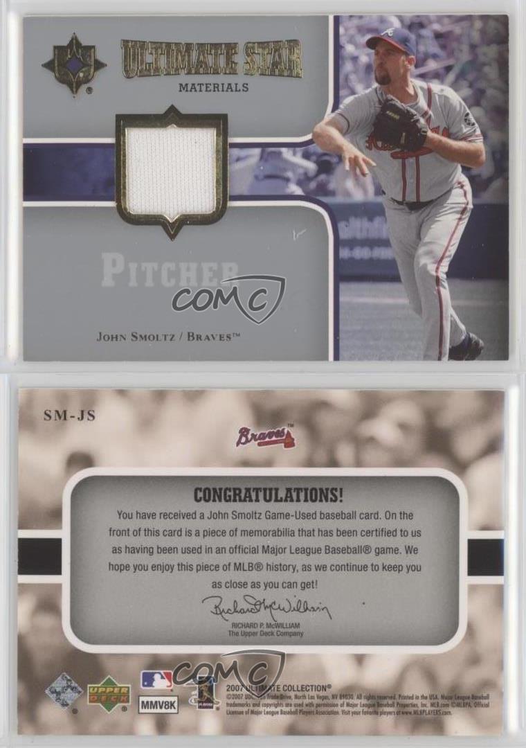 2007 Ultimate Collection Star Materials John Smoltz #SM-JS HOF Baseball Card