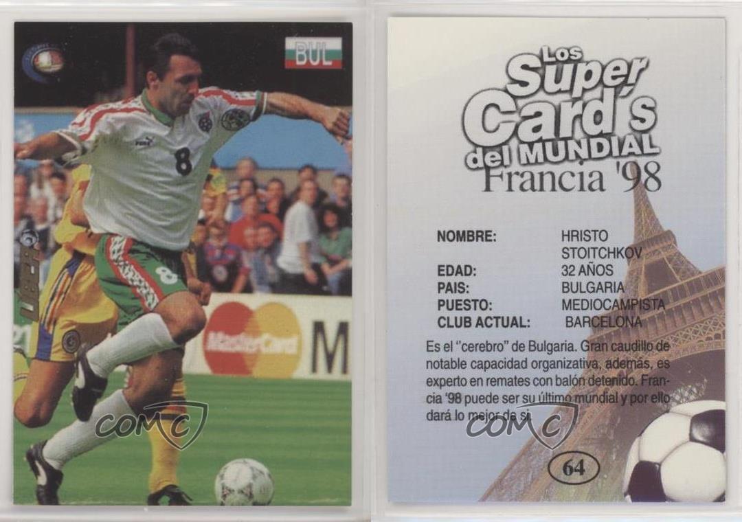 1998 Los Super Card S Del Mundial Francia Hristo Stoichkov 64 Ebay