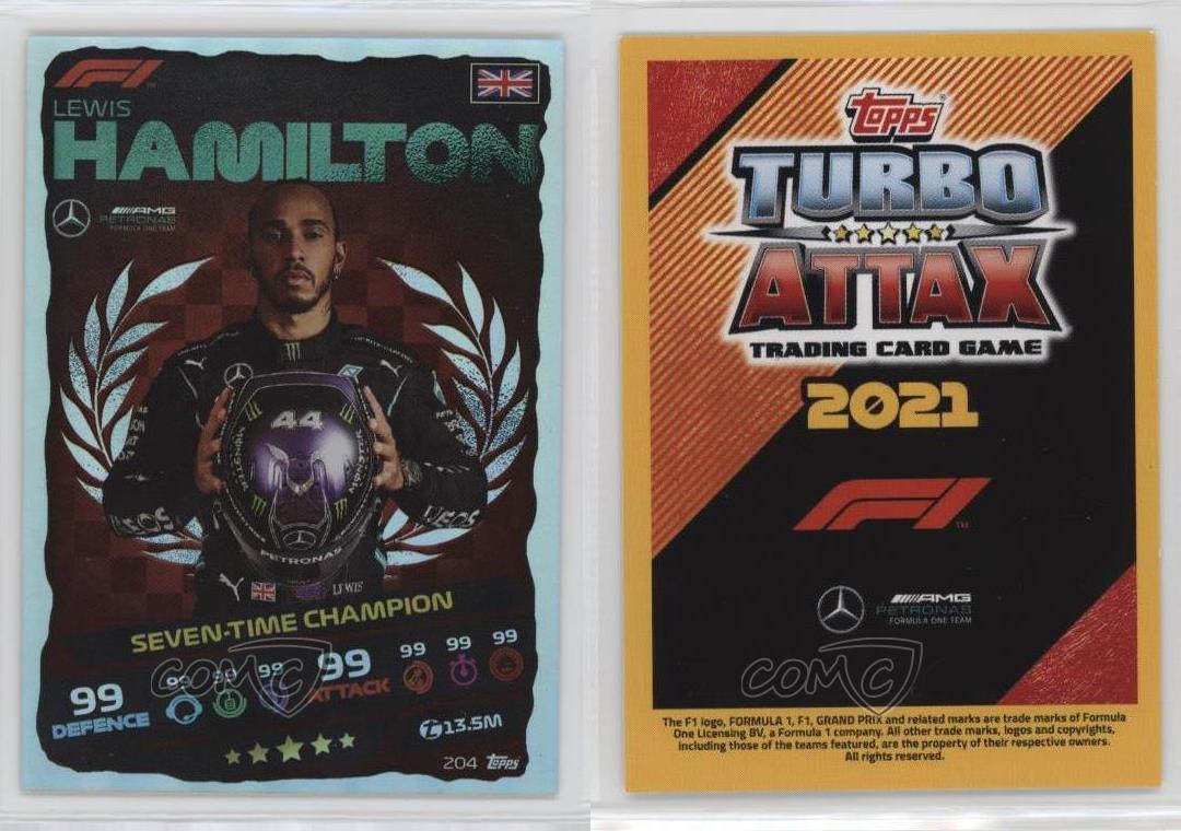2021 Topps F1 Turbo Attax F1 Champion Lewis Hamilton #204