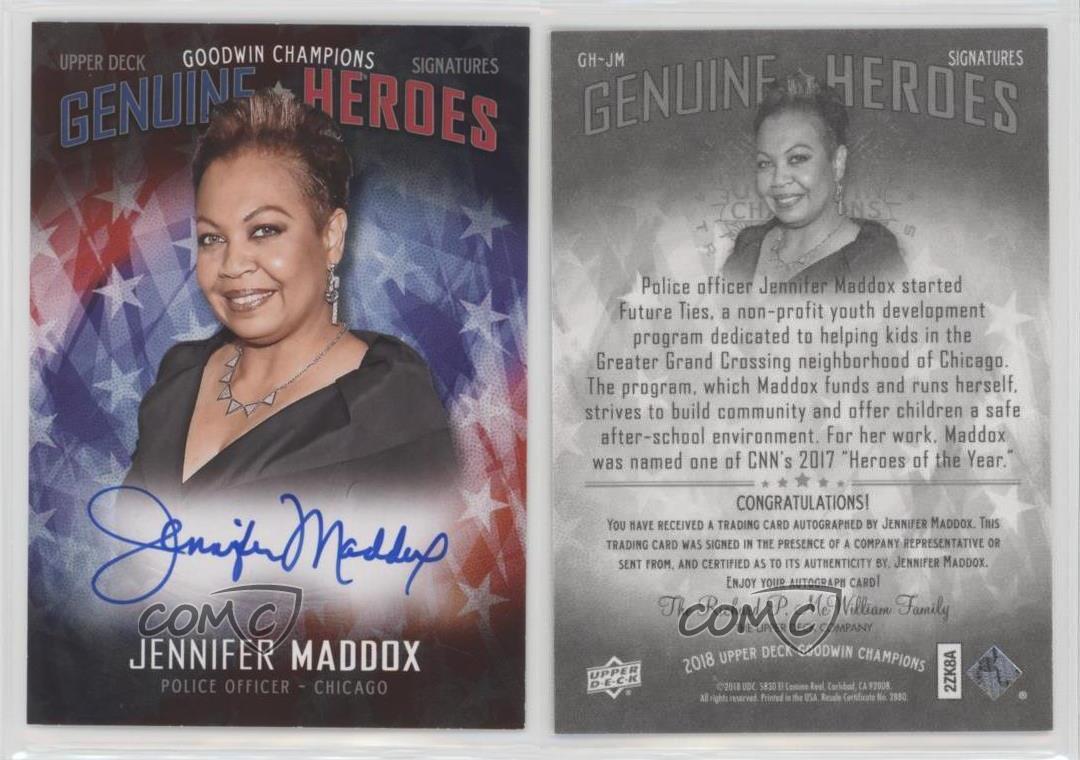 2018 Upper Deck Goodwin Champions Genuine Heroes Signatures Jennifer Maddox Auto