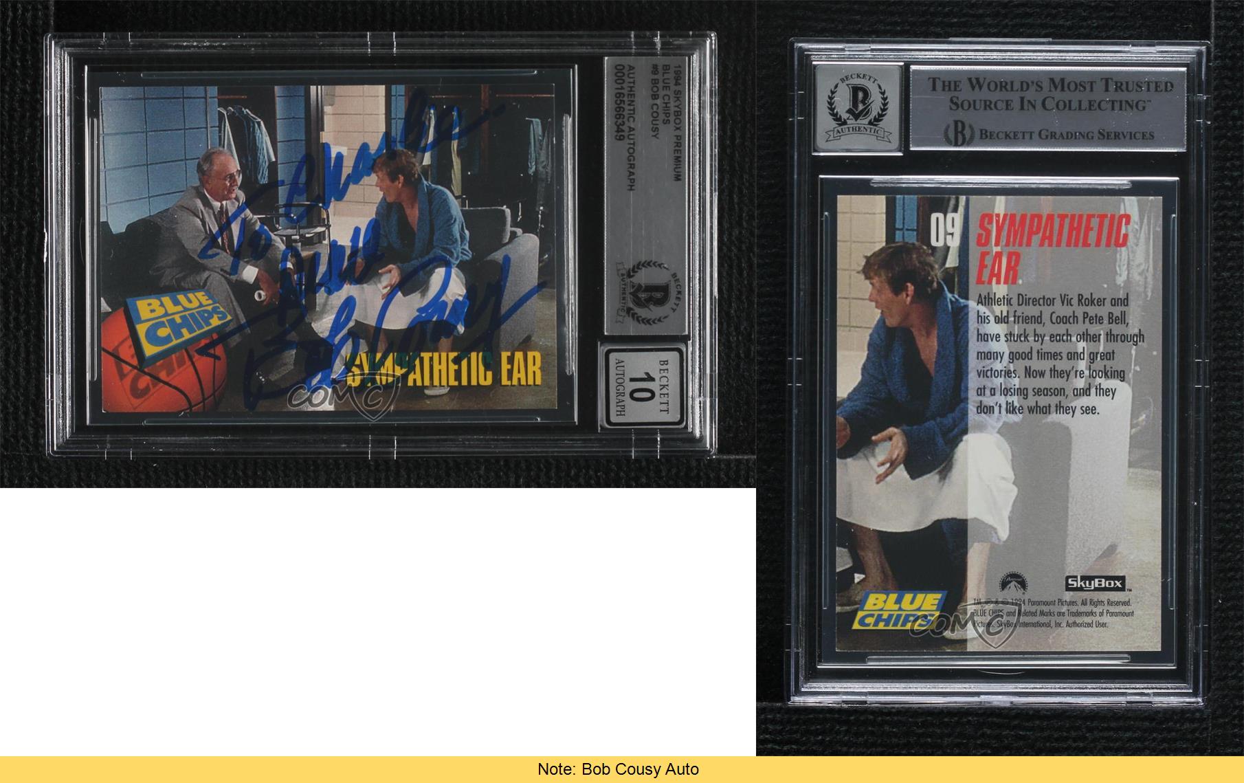 BAS 1994 SkyBox Blue Chips Bob Cousy Nick Nolte Sympathetic Ear BGS Authentic - Picture 3 of 3