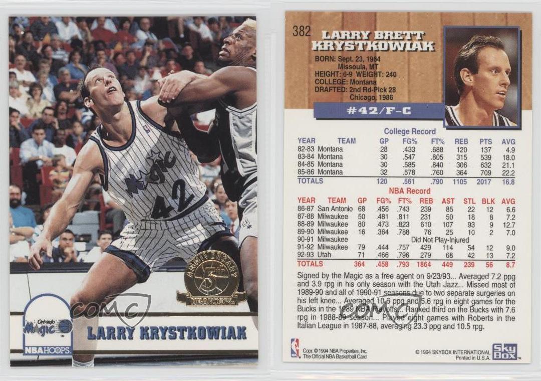 thumbnail 4  - 1993-94 NBA Hoops 5th Anniversary Larry Krystkowiak #382