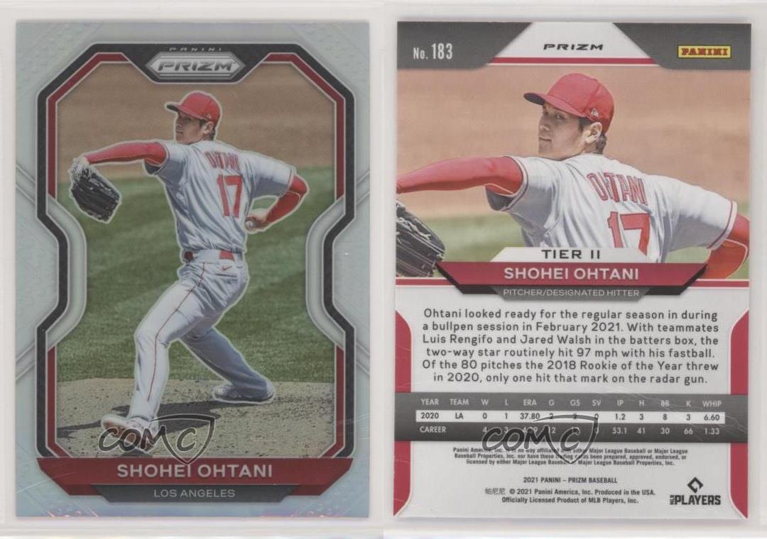 2021 Panini Prizm Tier II Silver Prizm Shohei Ohtani #183 - Picture 3 of 3