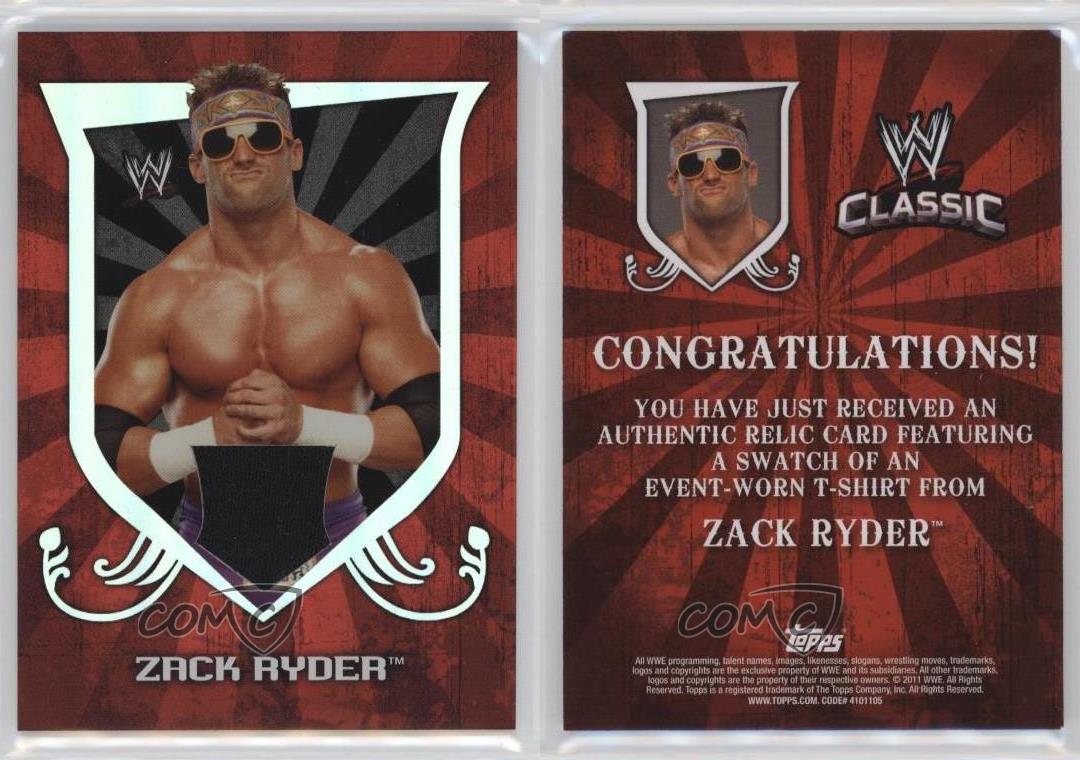 2011 Topps WWE Classic Relics Zack Ryder - Picture 4 of 4