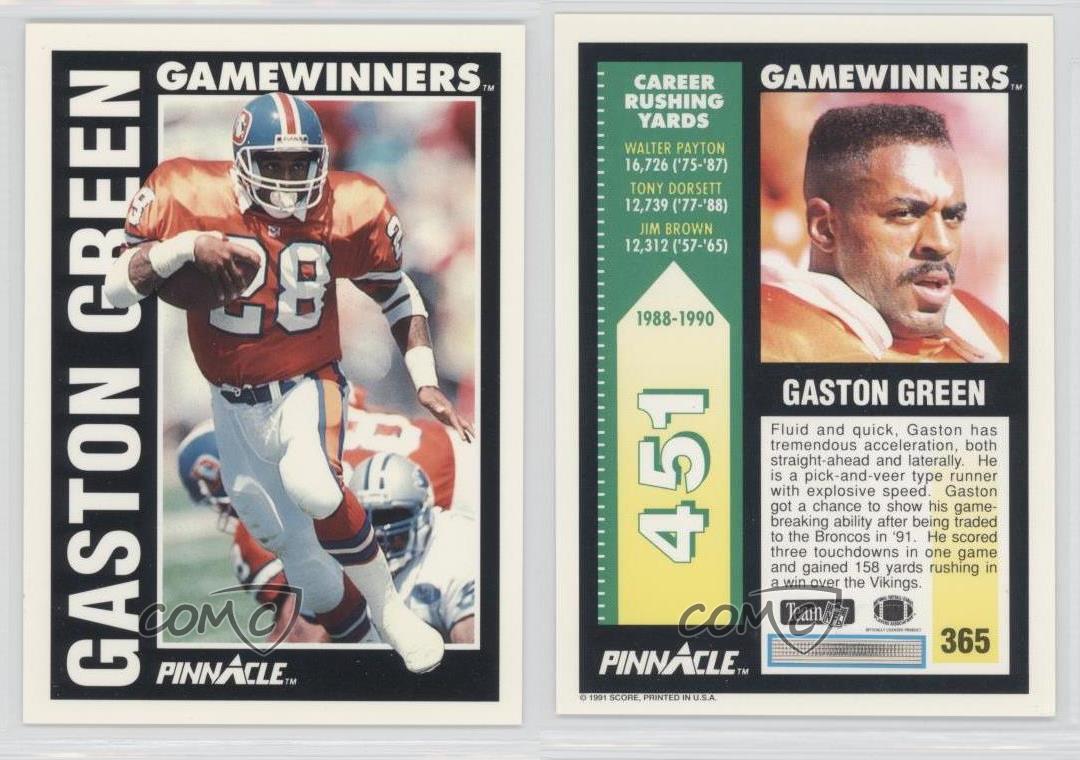 : 1991 Pinnacle Football #365 Gaston Green Denver