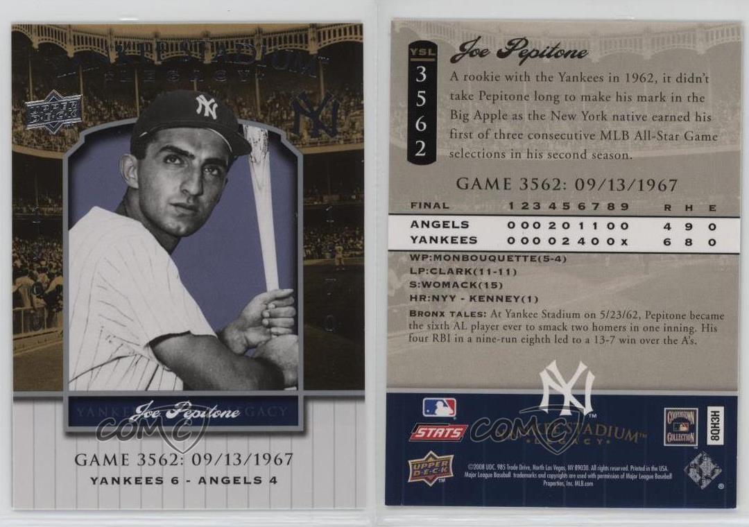 2008 Upper Deck Yankee boutiques Stadium Legacy Joe Pepitone #YSL3562