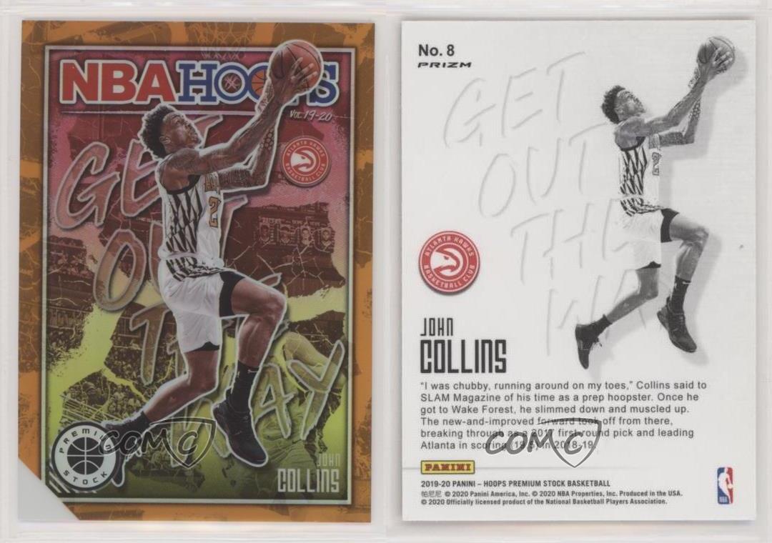 Panini NBA Hoops 2019-20 Premium Stock remise Get Out the Way Orange John Collins #8
