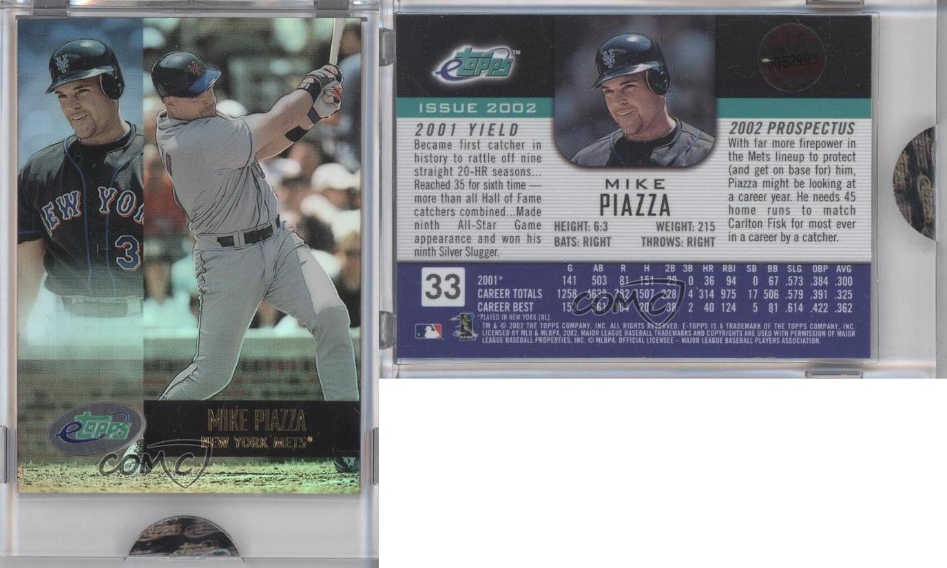 2002 eTopps /4202 Mike Piazza #33 HOF - Picture 3 of 4