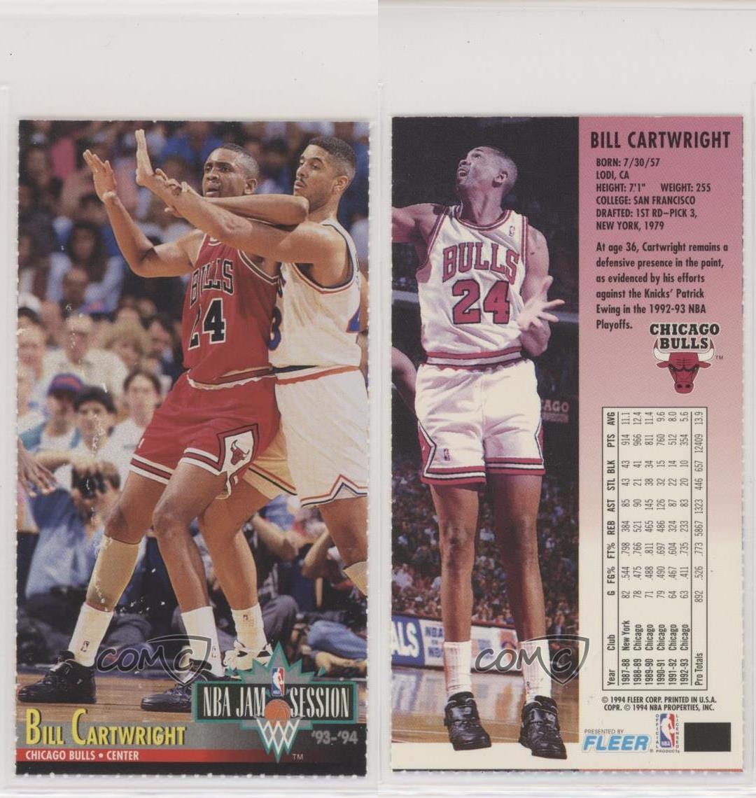 1993-94 Fleer NBA Jam Session Chicago Bulls Sheet Singles Bill Cartwright |  eBay