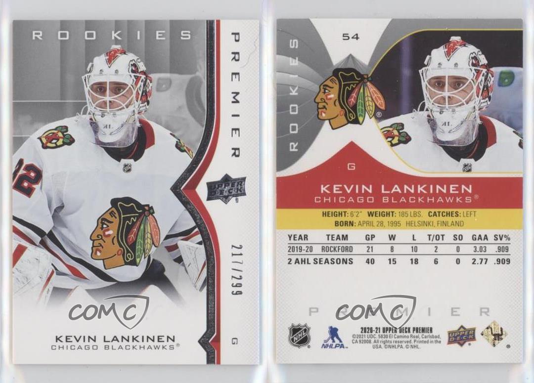 Upper Deck Premier Rookies 2020-21/299 Kevin Lankinen #54 Rookie RC - Imagen 4 de 4