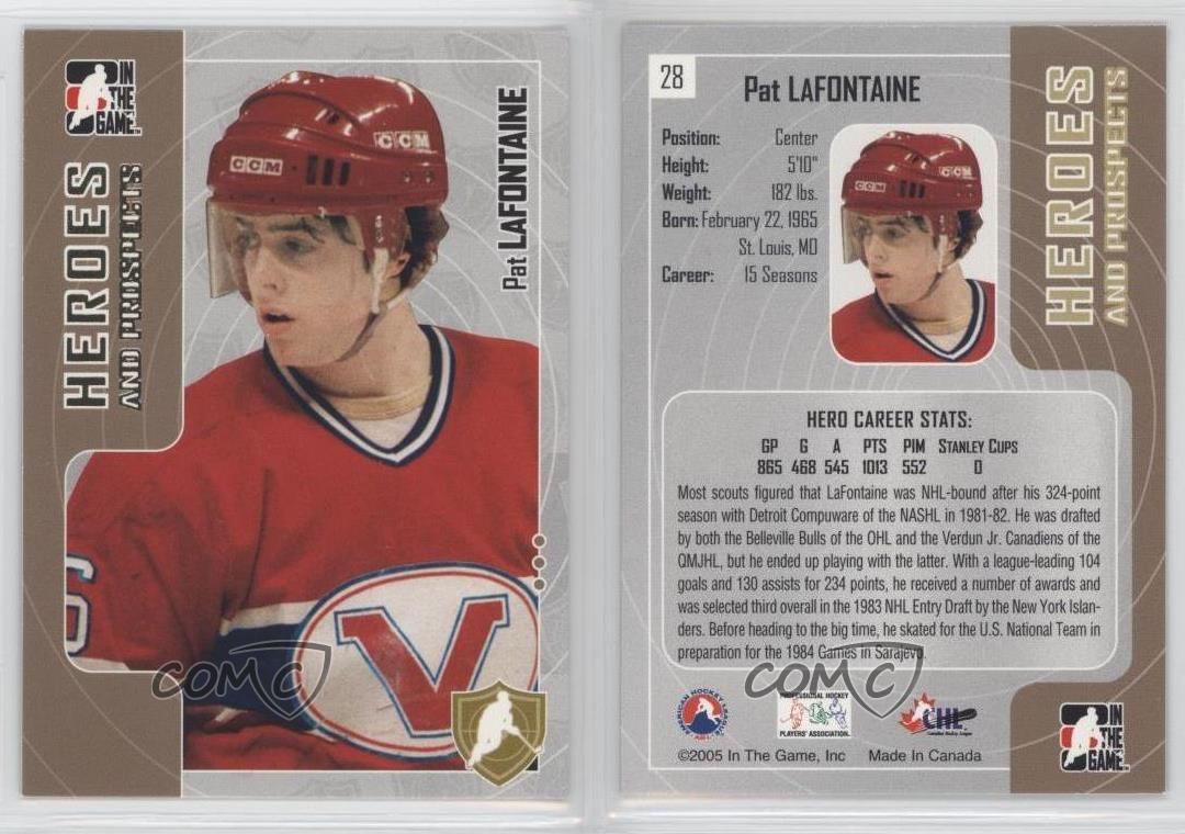  2005-06 In The Game Heroes and Prospects Hockey Card #28 Pat  LaFontaine Verdun Jr. Canadiens Officially Licensed Trading Card :  Collectibles & Fine Art