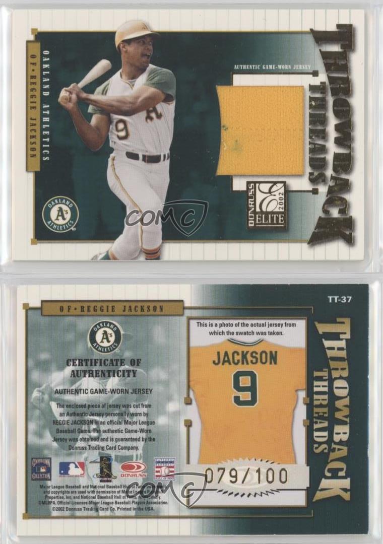 2002 Donruss Elite Throwback Threads /100 Reggie Jackson #TT-37 - Bild 3 von 3
