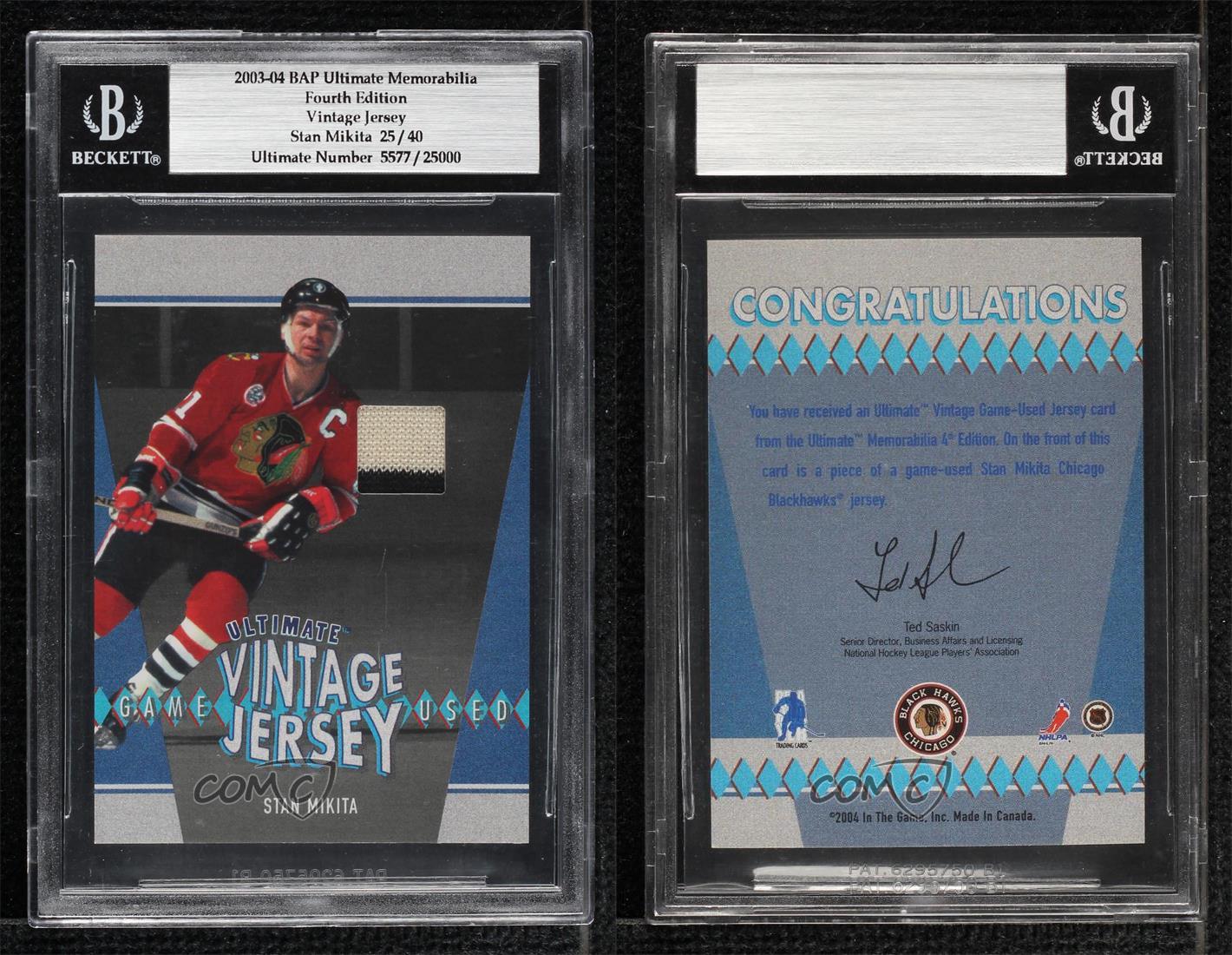 2003-04 ITG Ultimate Memorabilia 4th Edition Vintage Jersey /40 Stan Mikita HOF - Picture 3 of 3