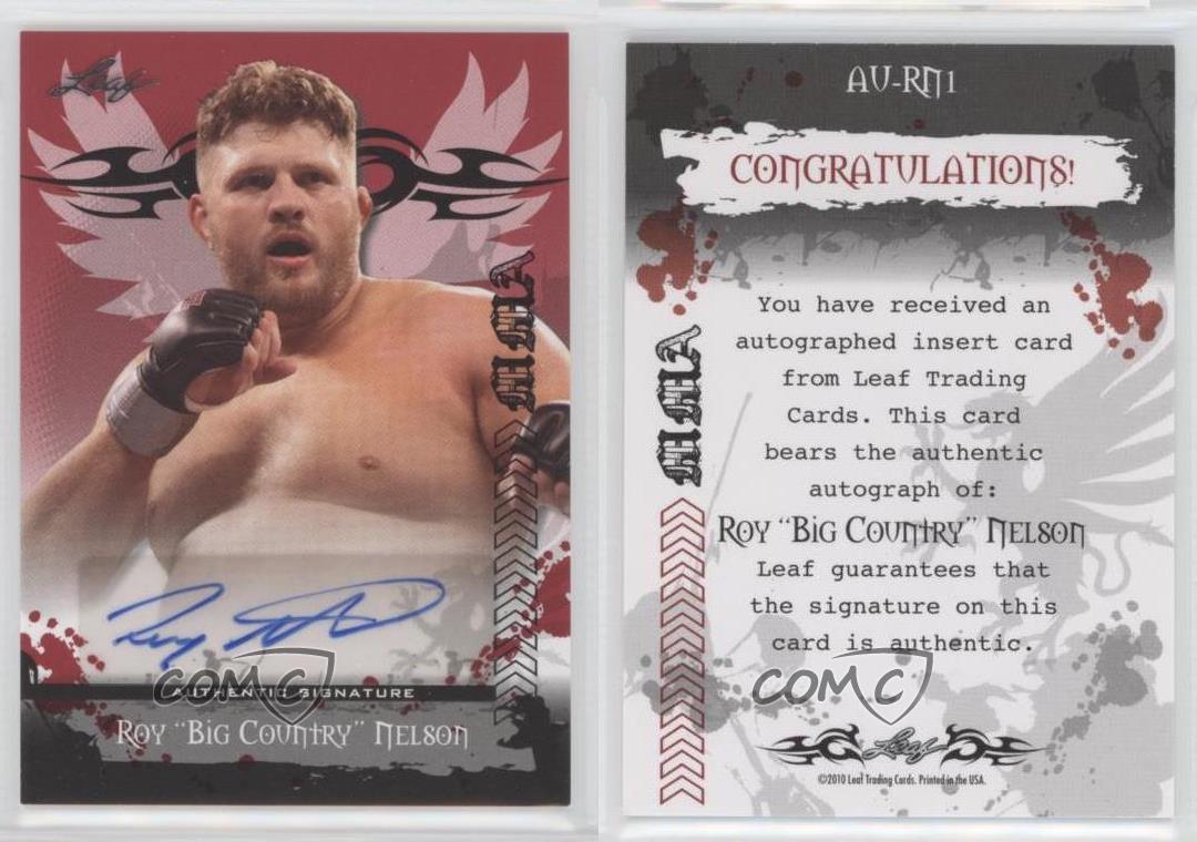 2010 Leaf MMA Auto Roy Nelson #AU-RN1 Rookie Auto RC - Picture 3 of 4