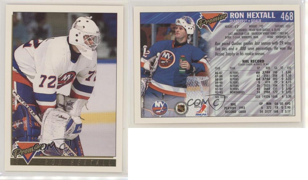 1993-94 Topps Premier Ron Hextall . New York Islanders #468