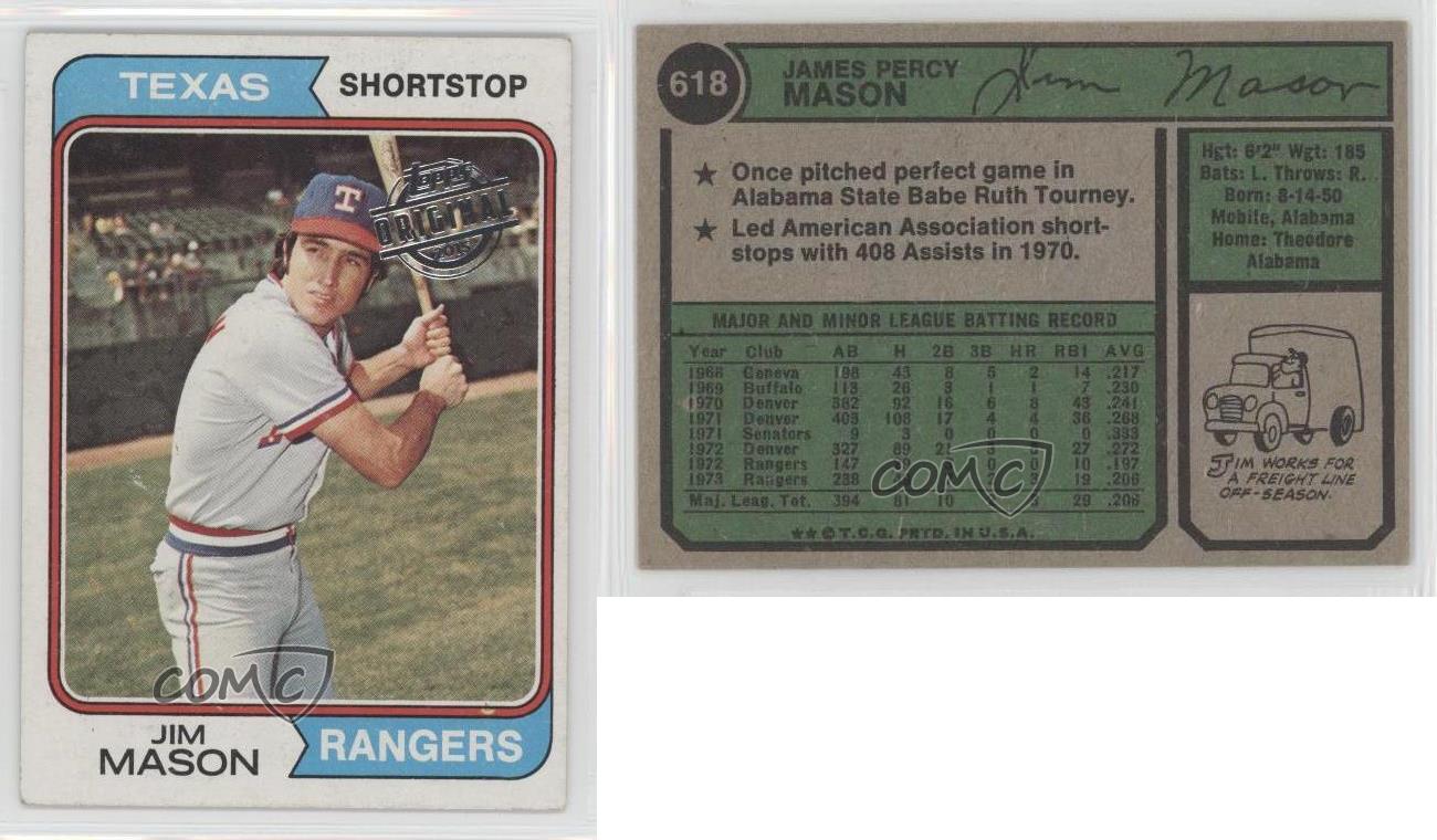 2015 Topps Originals Buybacks Jim Mason #1974-618 Vintage Baseball Card