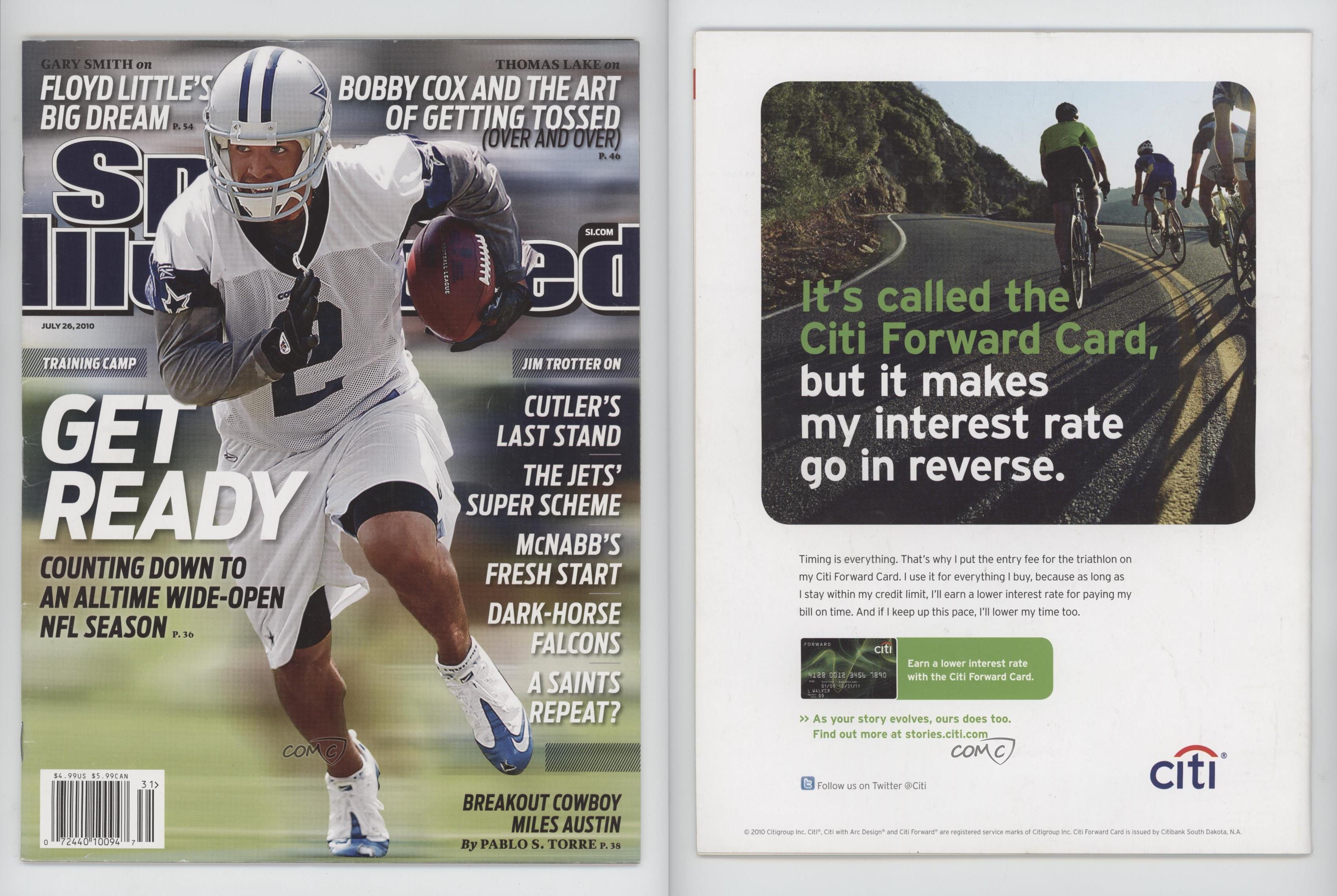 Miles Austin Autographed Sports Illustrated Magazine No Label Full 7/26/10