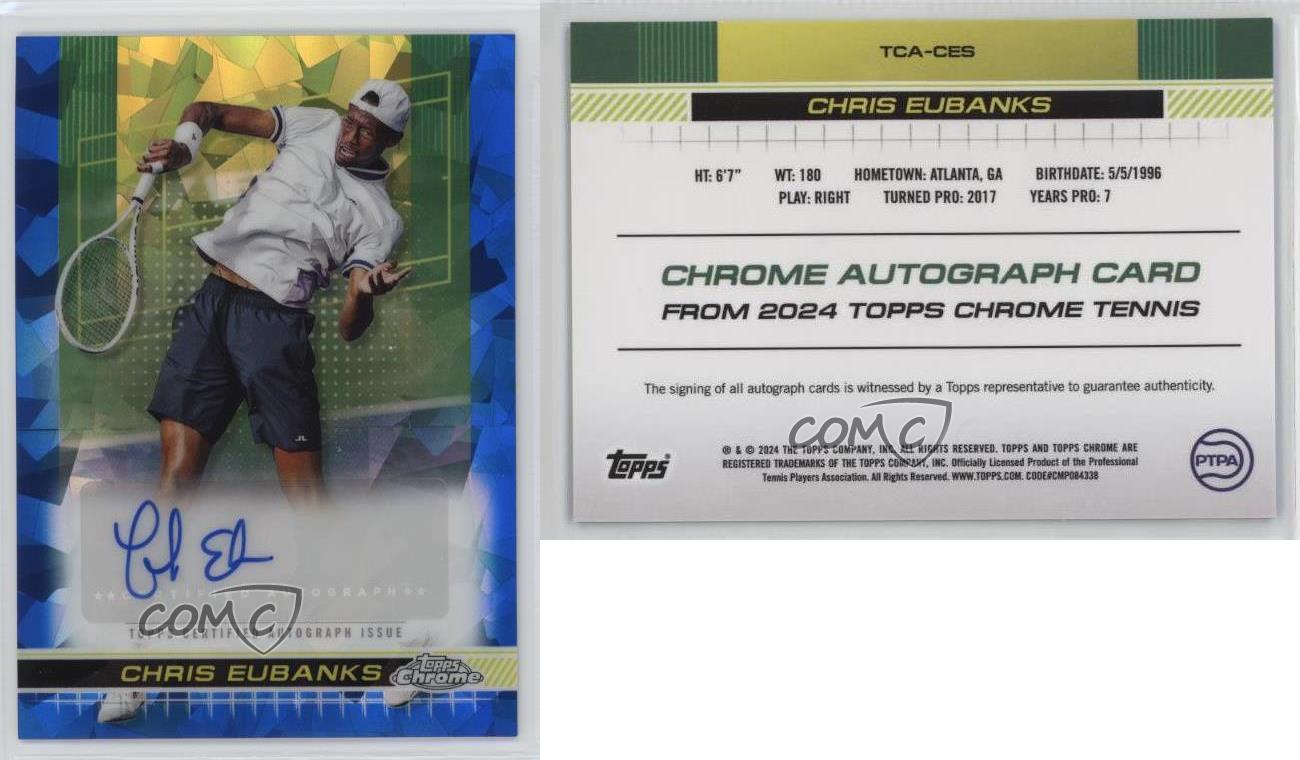 2024 Topps Chrome Sapphire Edition Auto I Chris Eubanks #TCA-CES Rookie Auto RC - Imagen 3 de 3