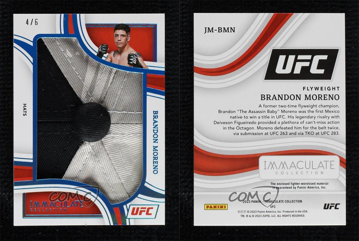 Sombreros Panini Immaculate UFC 2023 Jumbo Memorabilia Prime/6 Brandon Moreno - Imagen 3 de 3