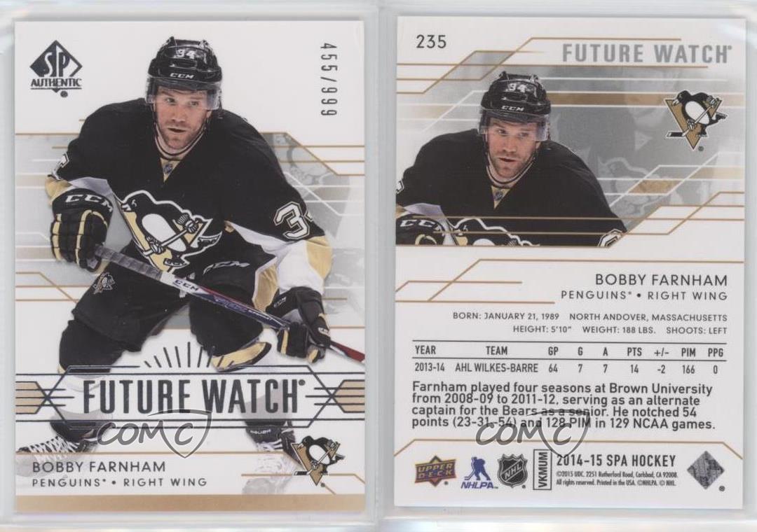Reloj Futuro Auténtico SP 2014-15/999 Bobby Farnham #235 Rookie RC - Imagen 3 de 3
