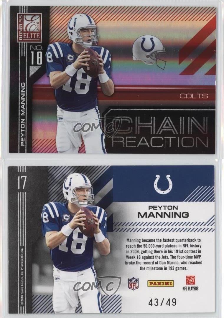 : Peyton Manning Card 2010 Donruss Elite Chain Reaction