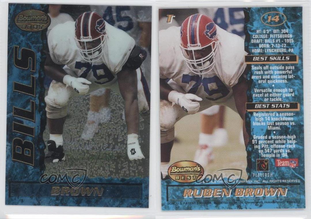 Ruben Brown Rookie 1995 Bowman #14 Buffalo Bills