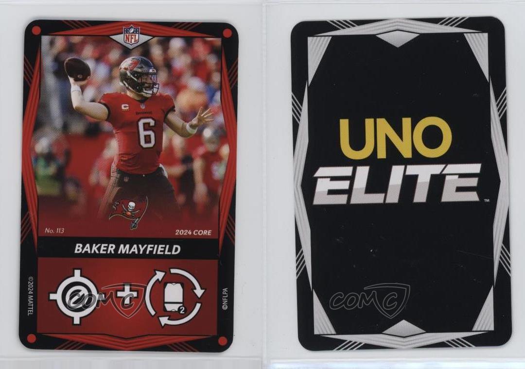 2024 Uno officiel Elite Red Baker Mayfield #113