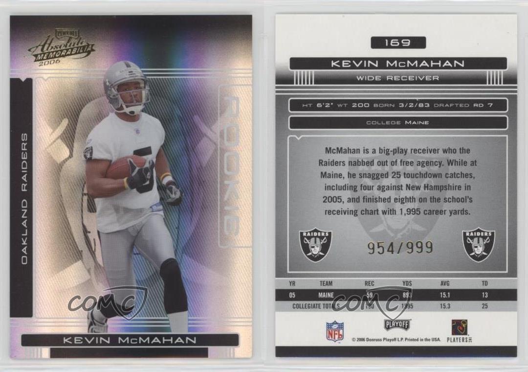 2006 Playoff Absolute Memorabilia Rookie /999 Kevin McMahan #169 Rookie RC